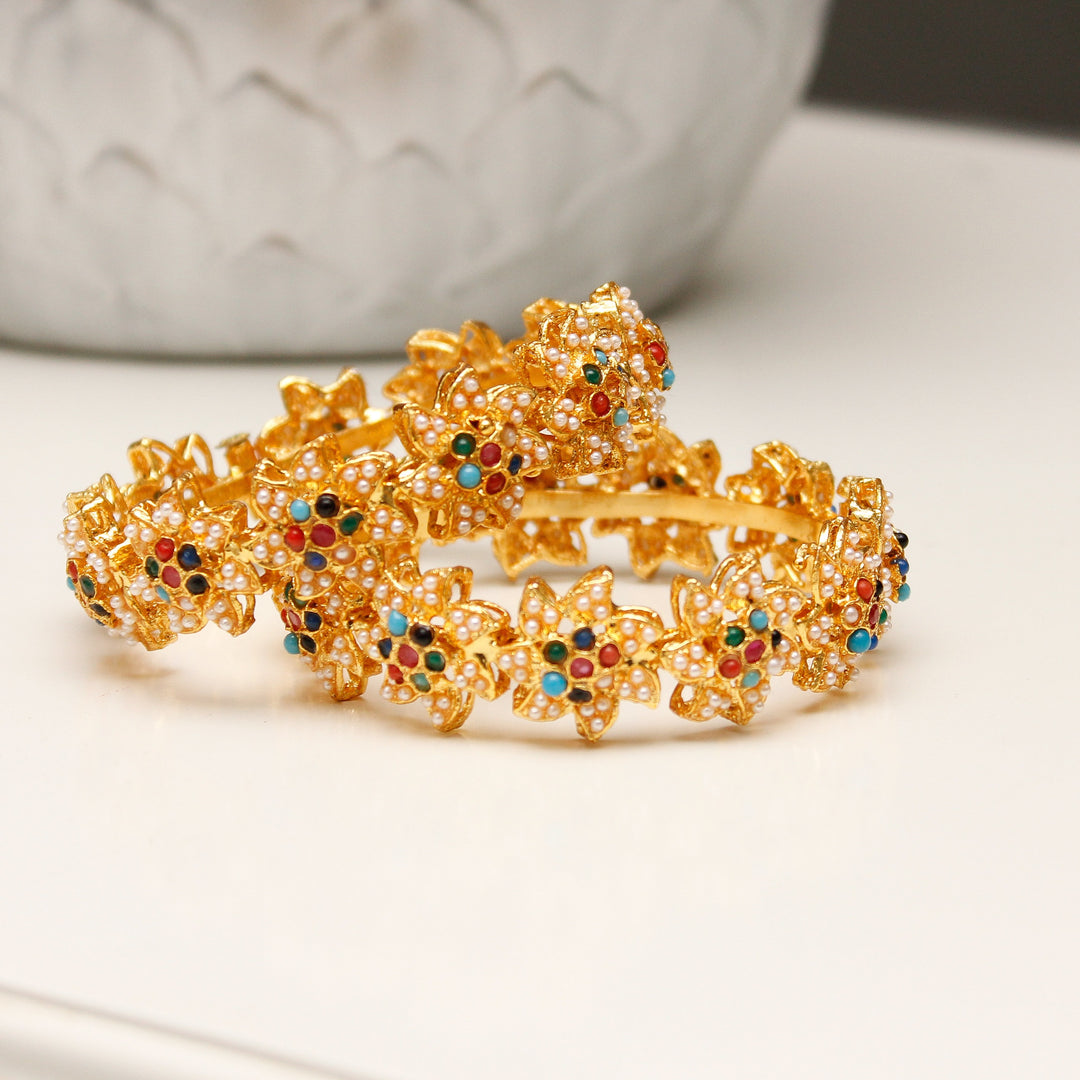 Nouratan Flower Bangles