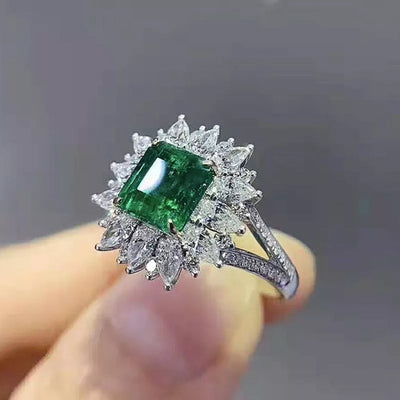Emerald Zircon Ring