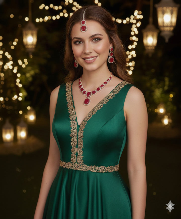 Queen American Diamond Set