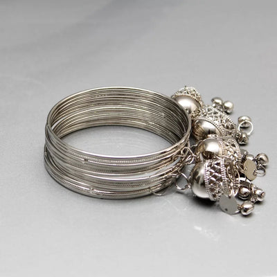 Silver Shiny jhumki Bangles