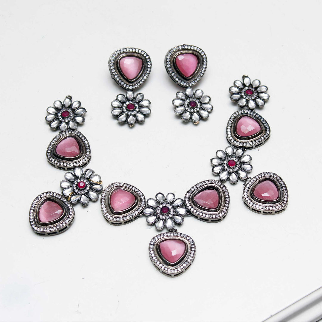 Oxidised Sliver Finish Necklaces Set - Zee Collection pk