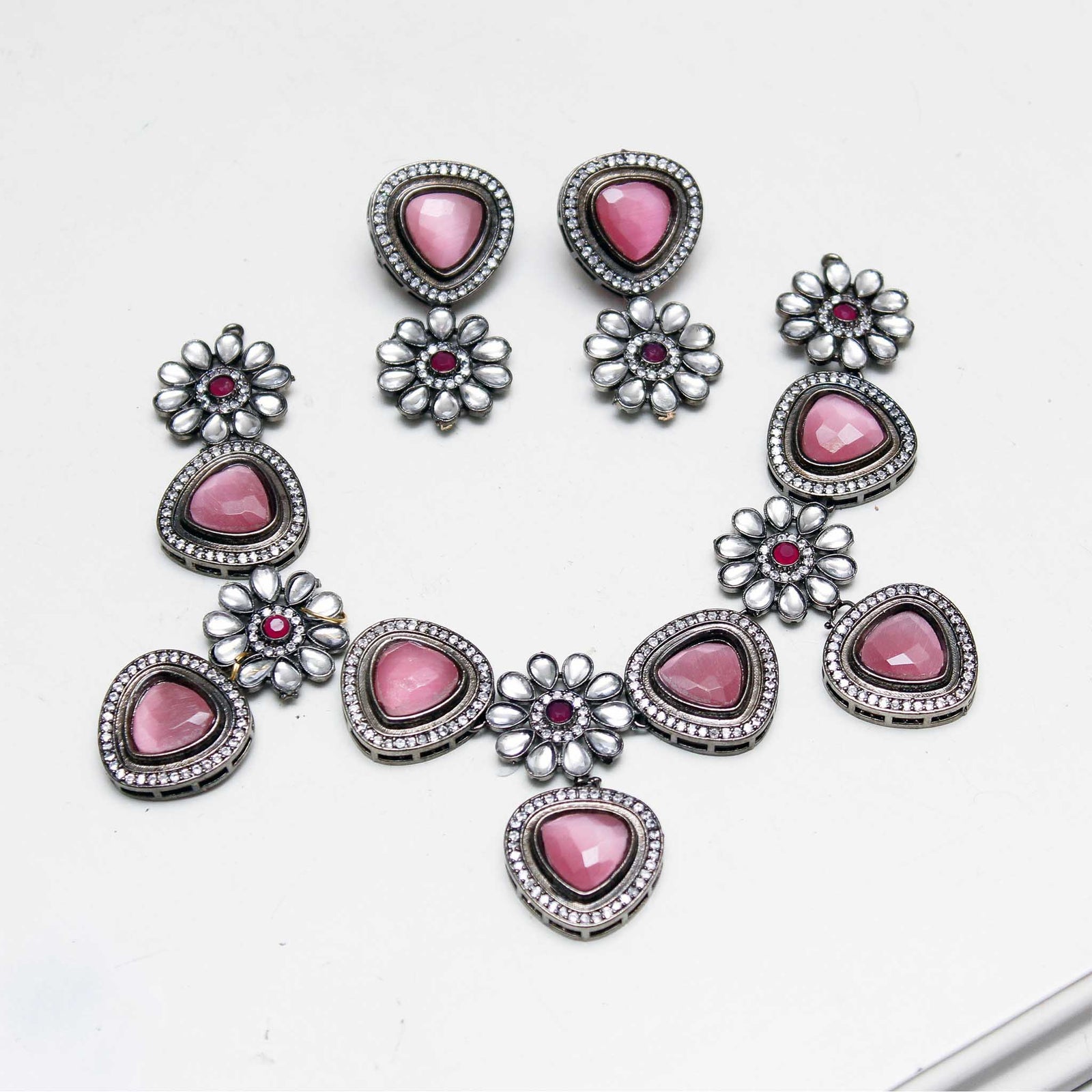 Oxidised Sliver Finish Necklaces Set - Zee Collection pk