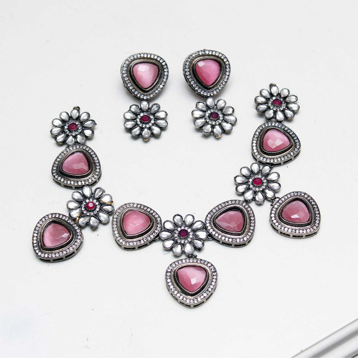 Oxidised Sliver Finish Necklaces Set - Zee Collection pk
