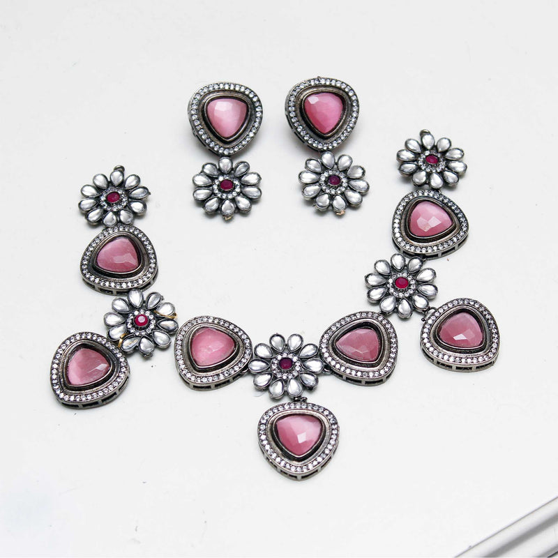 Oxidised Sliver Finish Necklaces Set - Zee Collection pk