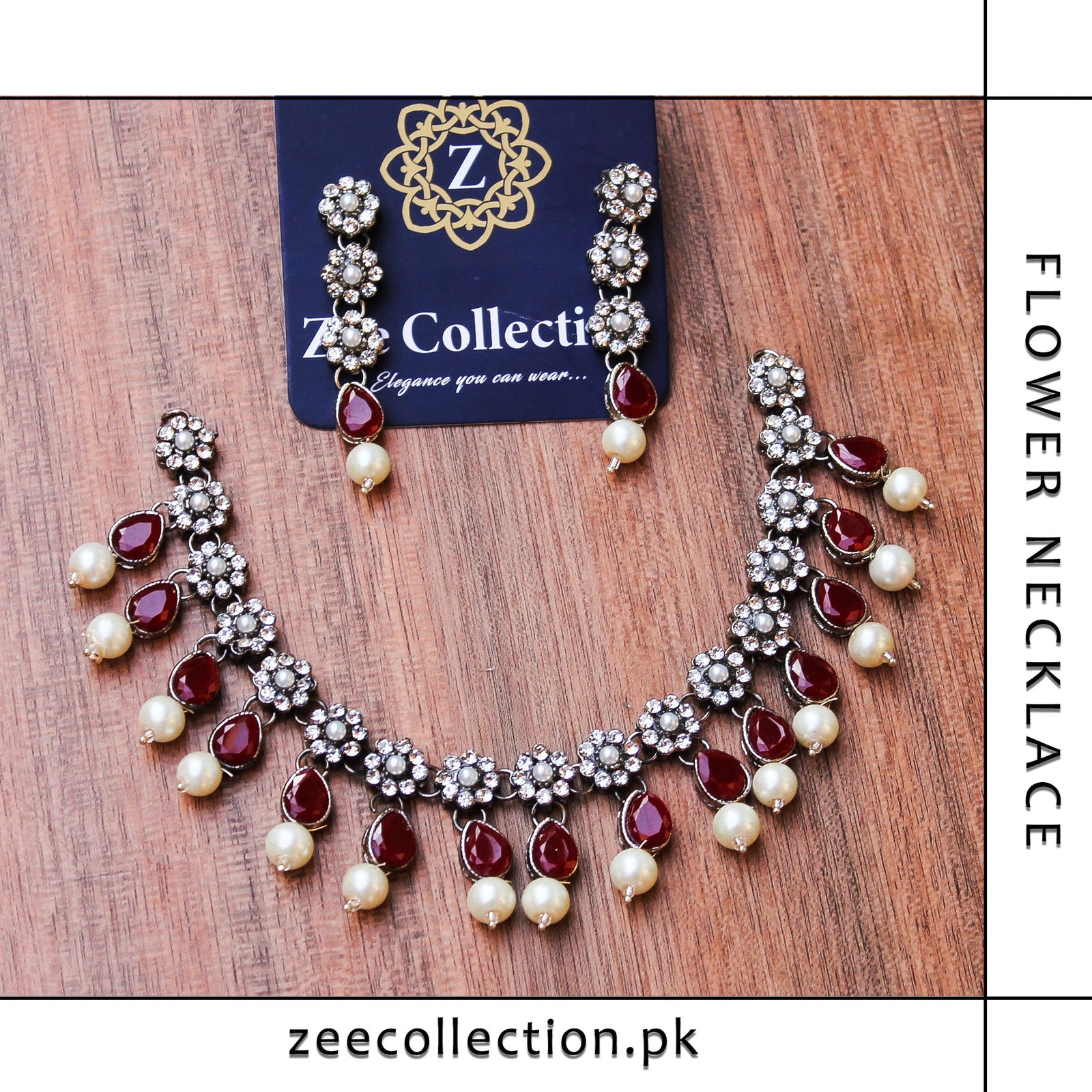 Flower Necklace Set - Zee Collection pk