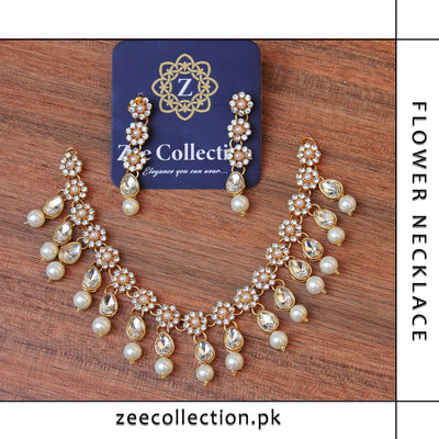 Flower Necklace Set - Zee Collection pk