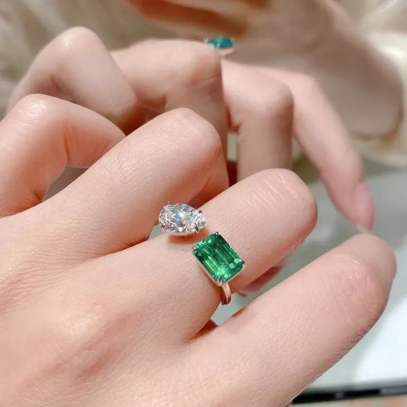 Emerald zircon Ring