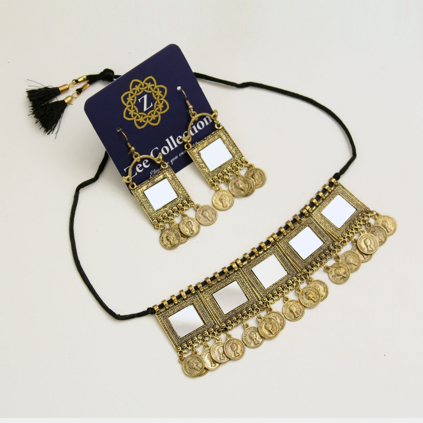 Afghani Gold Coins Chokar Set - Zee Collection pk