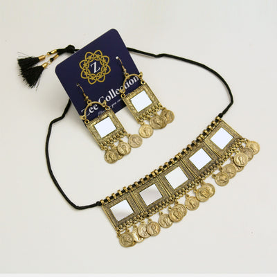 Afghani Gold Coins Chokar Set - Zee Collection pk