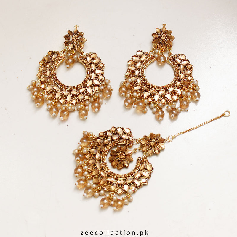 Haleema Earrings With Tekka