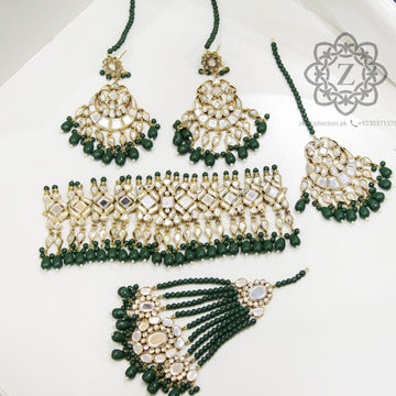 Chand Bridal Kundan Set - Green - Zee Collection pk