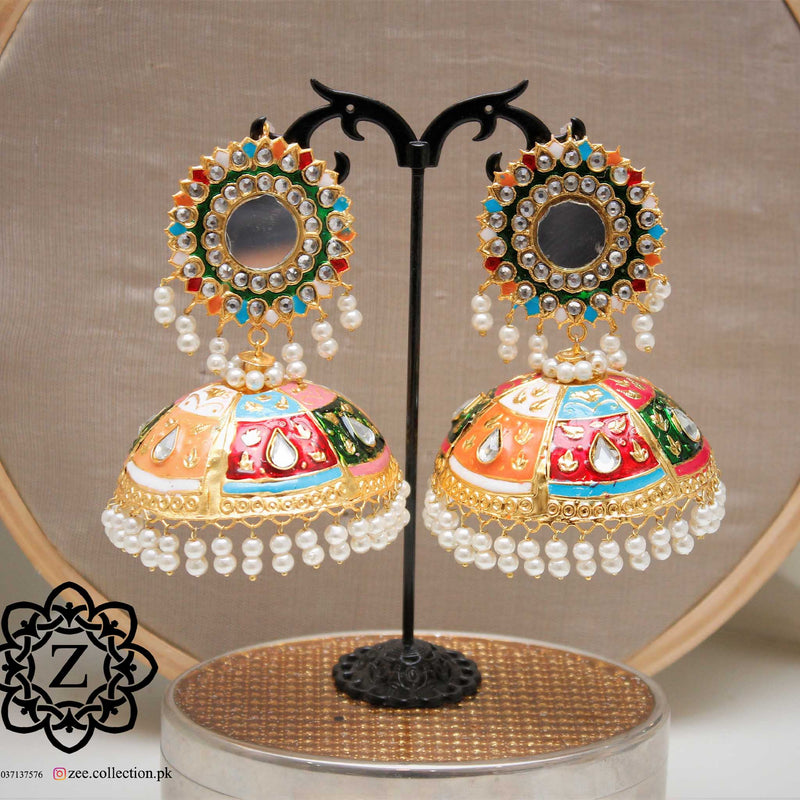 Rahdha Over Size Jhumka Earrings - Zee Collection pk