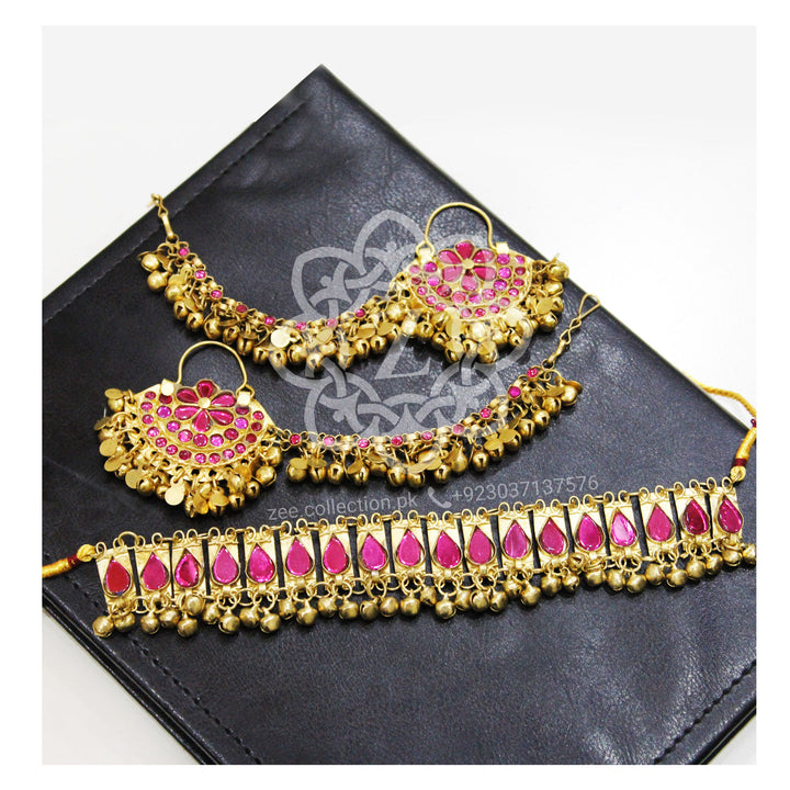 Afghani Traditional Choker Set - Zee Collection pk