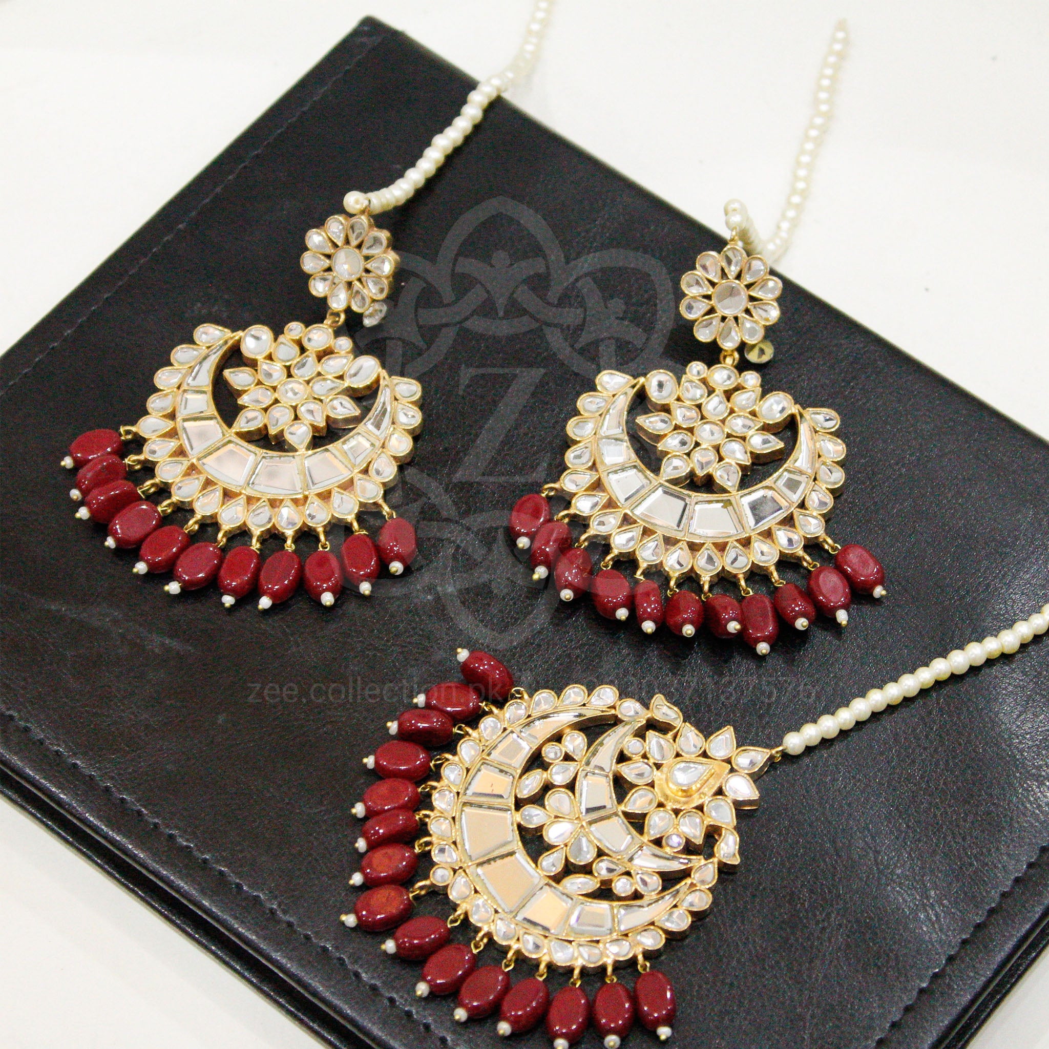 Khundan Chand Earrings with Tekka