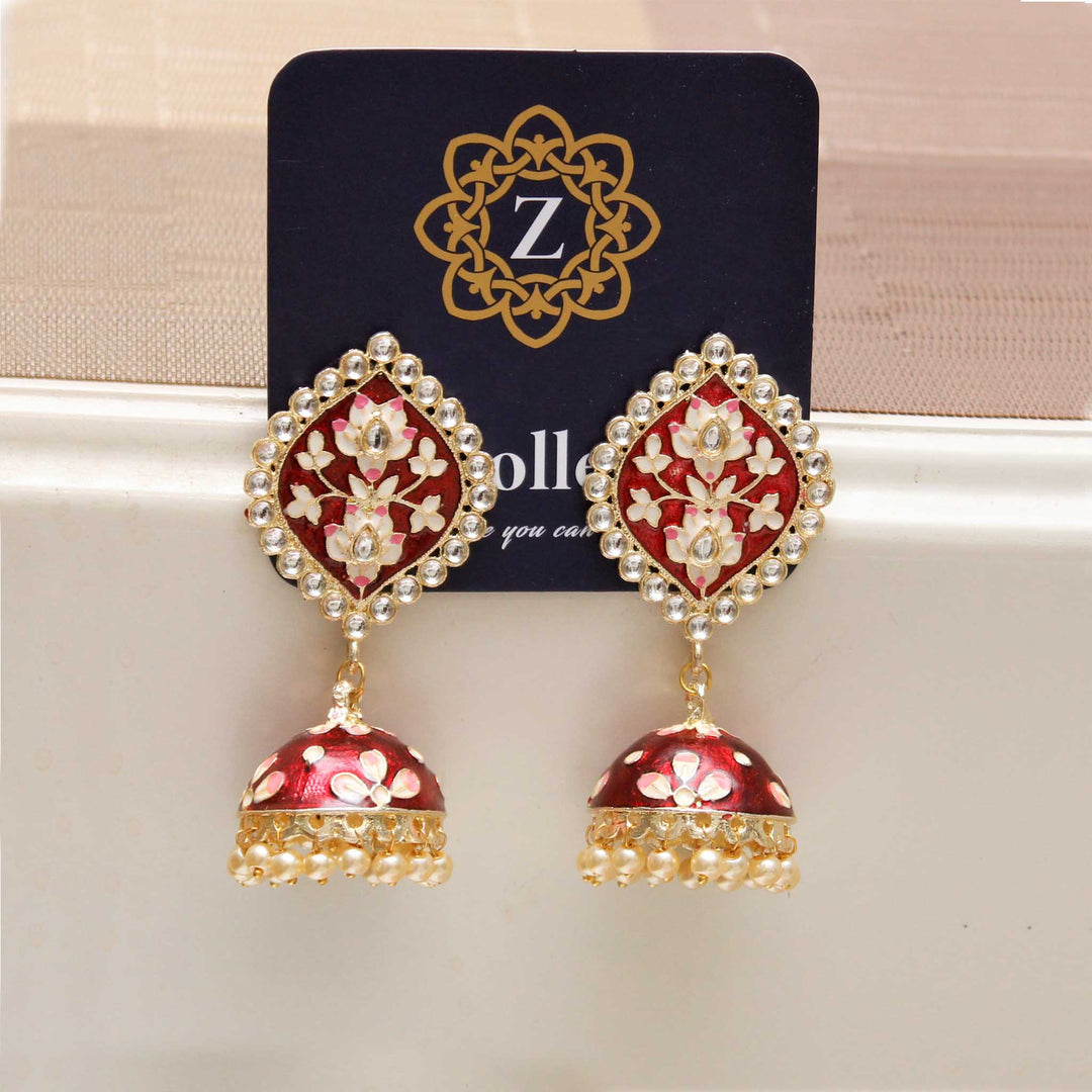 Indian Meenakari Jhumki - Zee Collection pk