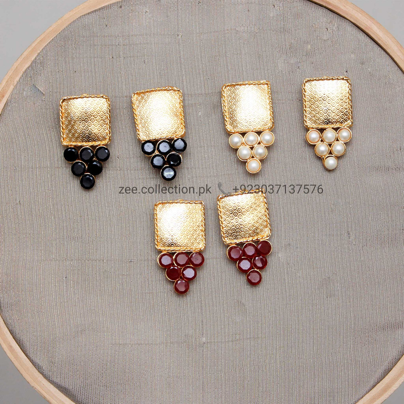 Square Studs Earrings - Zee Collection pk