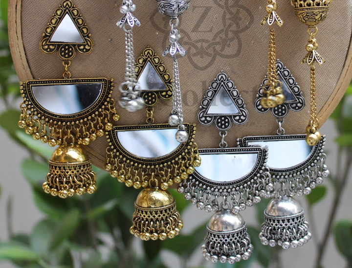 Triangle Mirror Jhumki