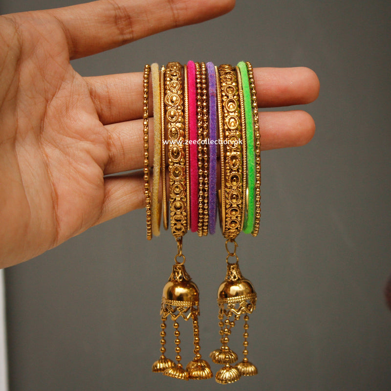 Hanging Jhumkies multi bangles