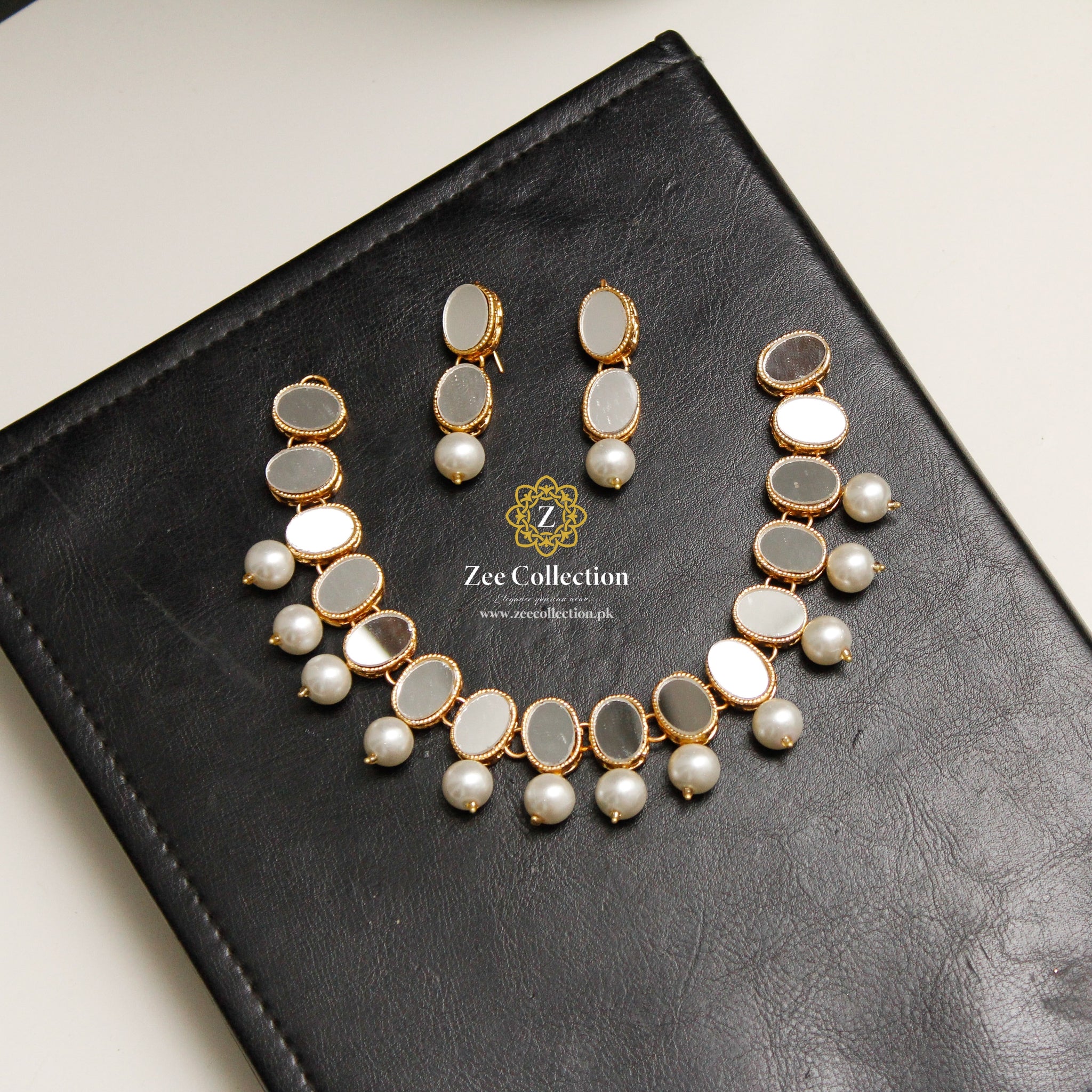 Mirror kundan Set